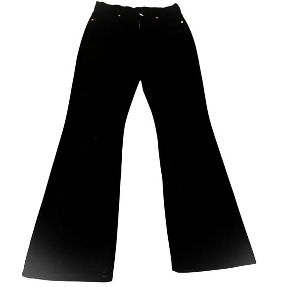 Goldsign Black Wide Leg Denim Jeans Zip Fly Style W3365-1078 Size 26 Mint - Picture 2 of 10